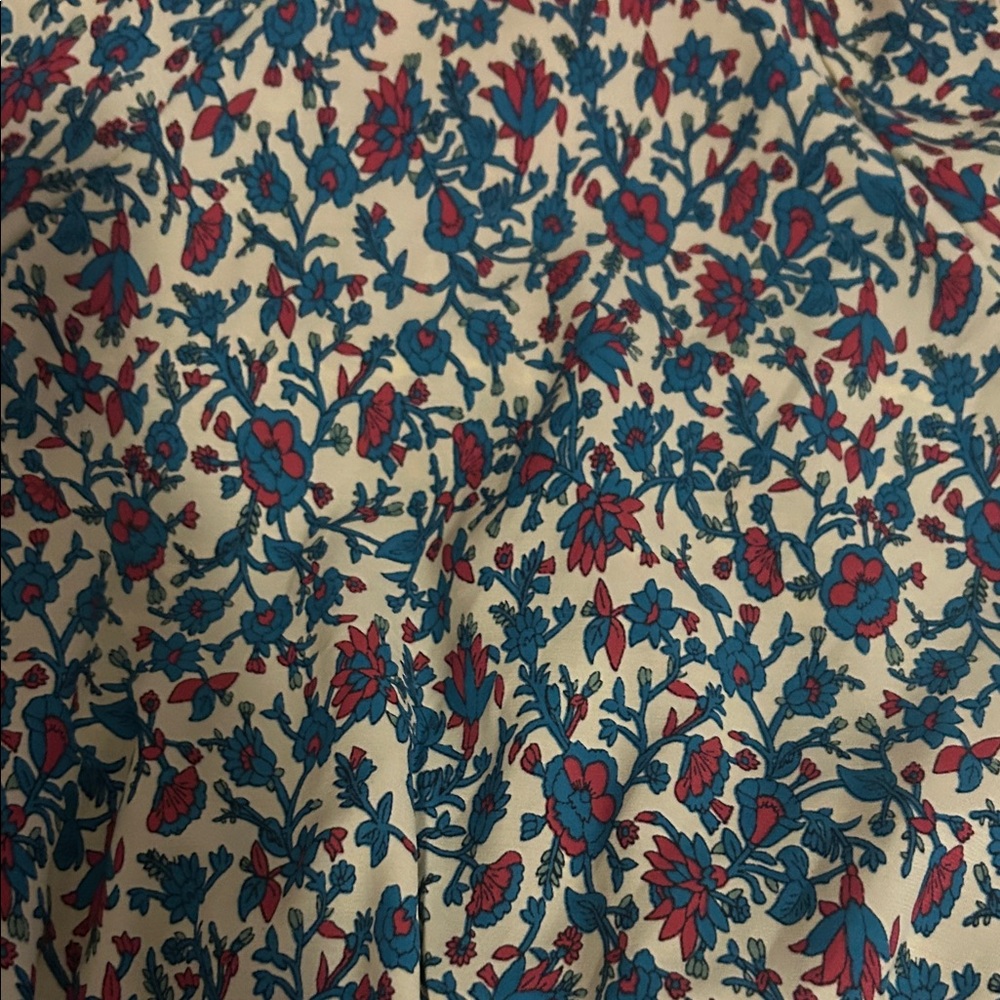 Anthropologie Boemo  Floral Long Sleeve Dress - Red and Blue - Picture 14 of 14